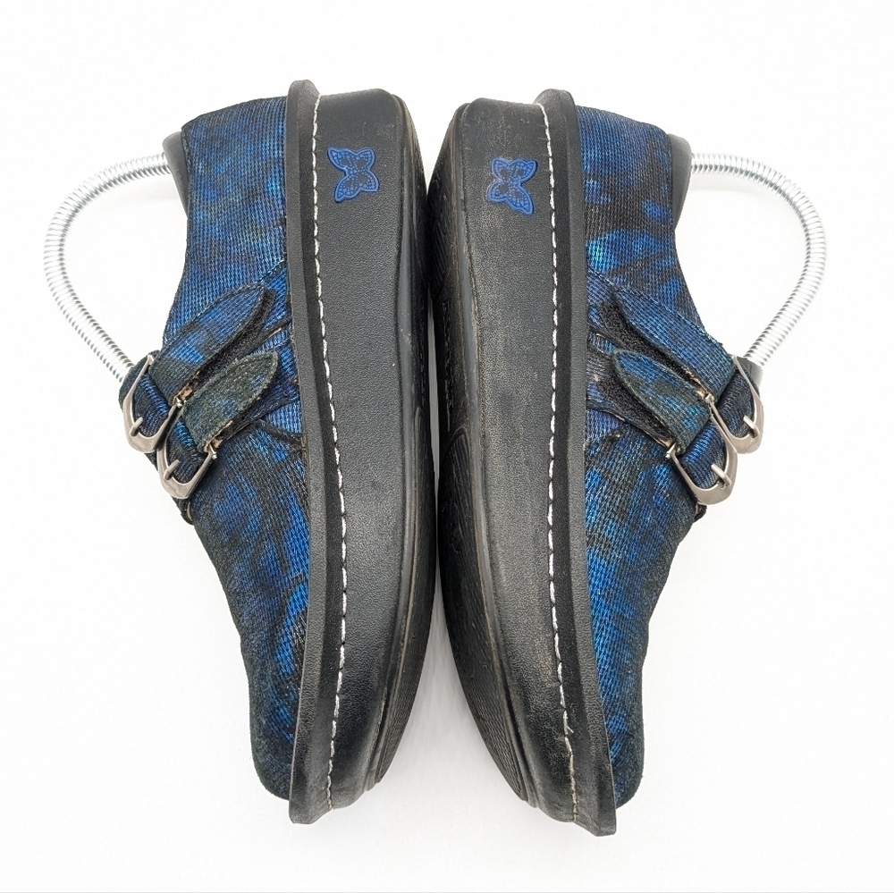 Alegria Alli blue black twist leather slip on hook & loop closure clog 37 6.5/7 - Picture 6 of 9
